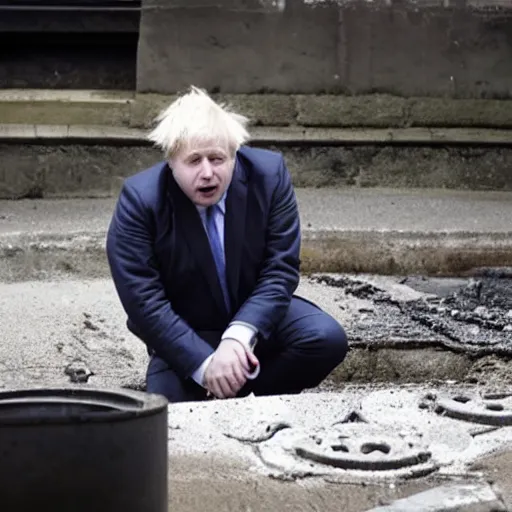 Image similar to photo of boris johnson lost in the sewers