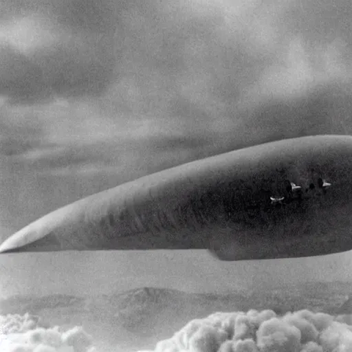 Image similar to cinematic photo of a lot of zeppelins. the zeppelins are clustered together in the air. the zeppelins are gathered around an active volcano on an island to observe it.