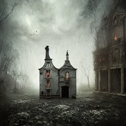 Image similar to michal karcz and tim burton dark surrealism painting., detailed, elegant, intricate, 4 k, renaissance painting