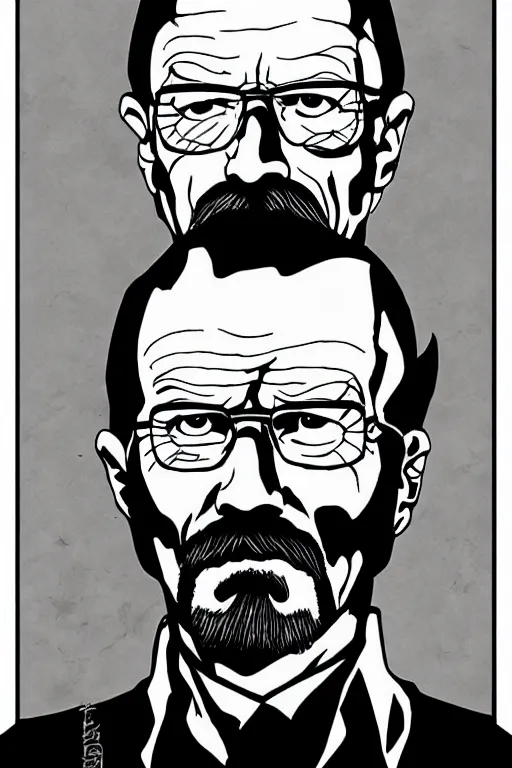 Prompt: Walter White as a manga character, by Kentaro Miura