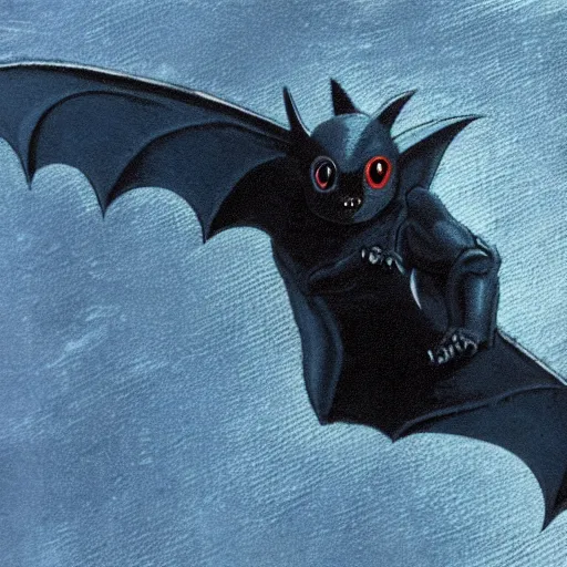 Prompt: CCTV Footage of detailed full body of scary giant mutant dark blue humanoid bat, glowing red eyes flying above a stormy ocean, sharp teeth, acid leaking from mouth, realistic, giant, bat ears, bat nose, bat claws, bat wings, furred, covered in soft fur, detailed, 85mm f/1.4