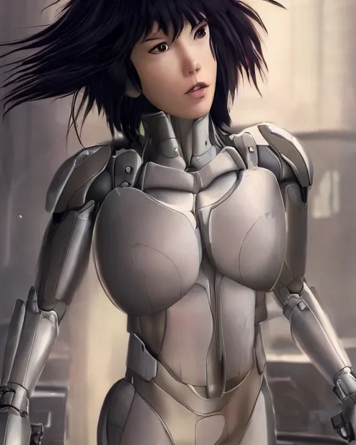 Image similar to weta disney pixar movie still portrait photo of motoko kusanagi ghost in the shell : : as cyborg woman by pixar : : by weta, wlop, ilya kuvshinov, rossdraws, artgerm, marvel, maxim cover, latex, octane render, sweaty, iridescent, bright morning, anime, liosh, mucha : :