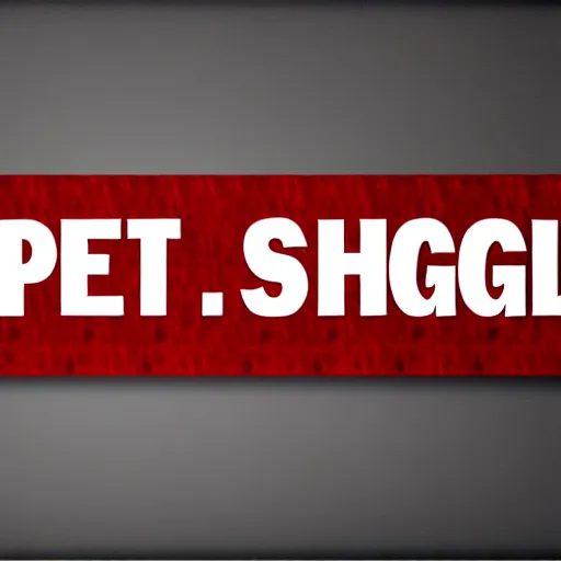 Prompt: a banner with the words ( ( ( art. shiggl. es ) ) ) in red impact font