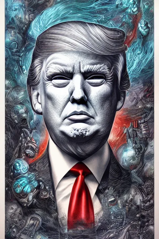 Image similar to donald trump's disgusting true form, high details, intricate details, by vincent di fate, artgerm julie bell beeple, 90s, inking, vintage 60s print