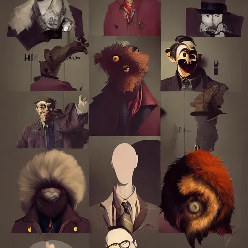 Image similar to Sherlock Detective Anthropomorphic furry fashion vogue Vulture man man wearing a Buzzard costume wearing a hobo costume ripped physique gerald brom bastien grivet greg rutkowski norman rockwell portrait face head beak eyes