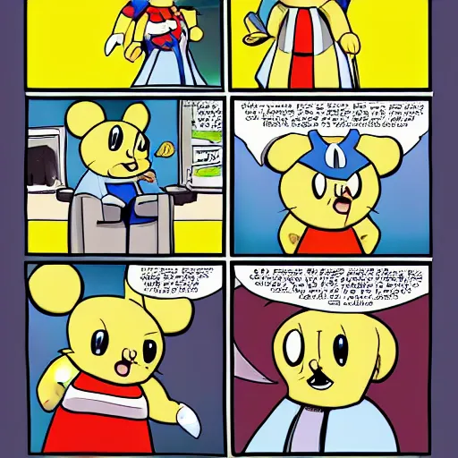 Image similar to sonichu comic with sonichu and chris - chan in jail