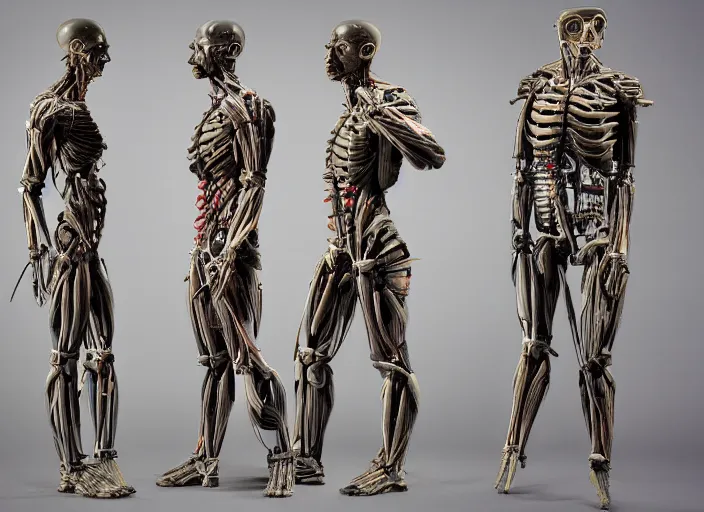 Image similar to a sculpture of full body anatomical cyborg