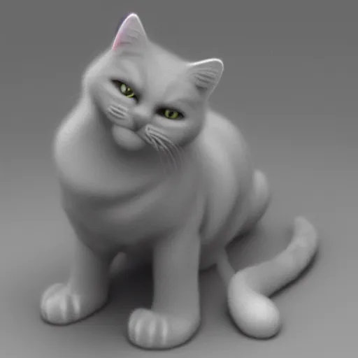 Image similar to poorly 3 d rendered cat