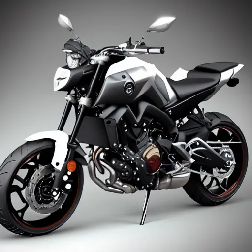 Image similar to yamaha mt07 motorcycle, blade runner style, 3d