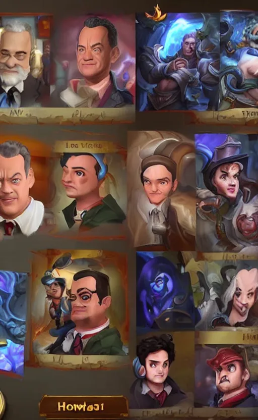 Image similar to Tom Hanks as a character in the game League of Legends, with a background based on the game League of Legends, detailed face, old 3d graphics