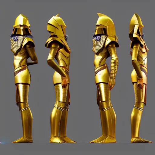 Image similar to egyptian pharaoh armor set for master chief, halo infinite, character design, octane render, cinema 4 d, award winning, beautiful aesthetic design, unreal engine 5, ultra detailed