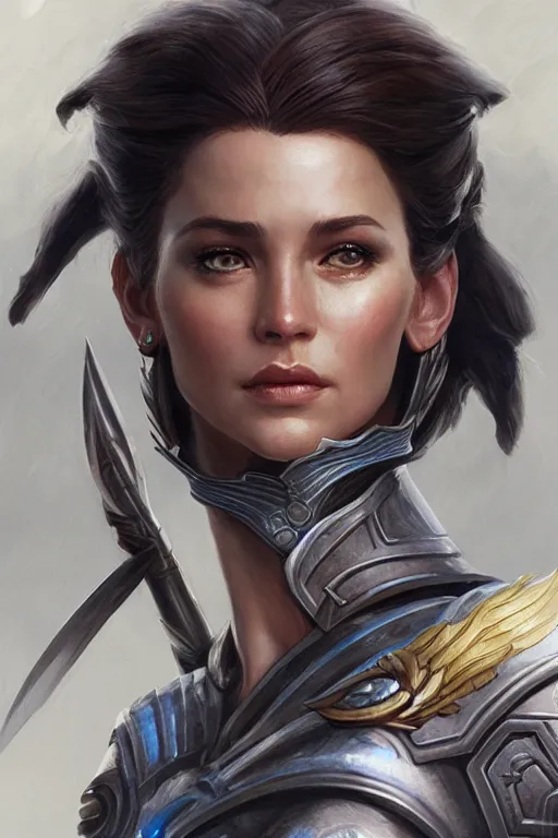 Image similar to amazon valkyrie athena, d & d, fantasy, portrait, highly detailed, headshot, digital painting, trending on artstation, concept art, sharp focus, illustration, art by artgerm and greg rutkowski and magali villeneuve