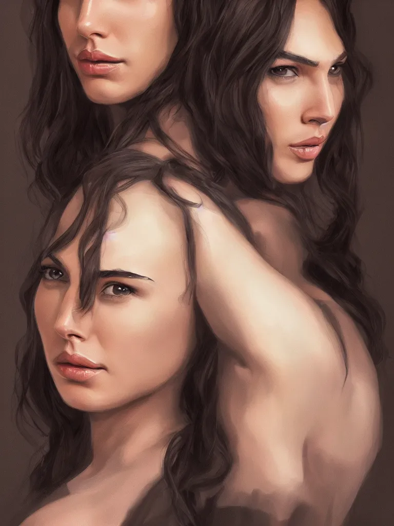 Image similar to a beautiful portrait of gal gadot by Karmen loh and, detailed, proportional, trending on art station, 4k