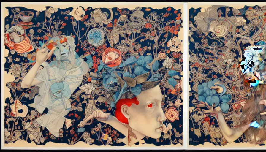 Image similar to the two complementary forces that make up all aspects and phenomena of life, by James Jean