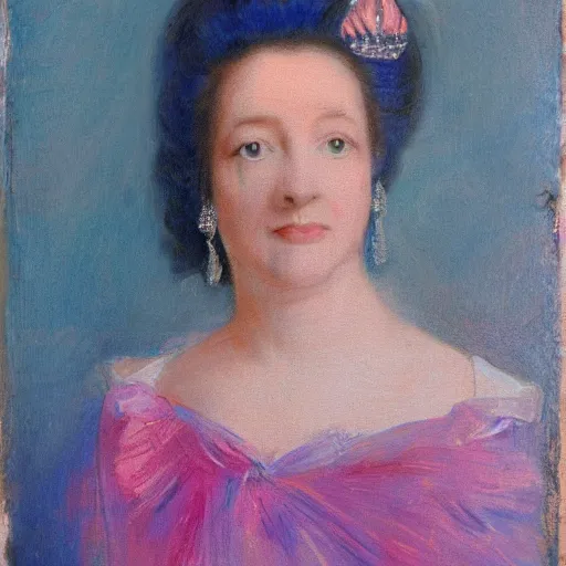 Prompt: portrait of a blue and pink queen