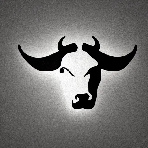 Image similar to bull logo, minimalistic design, banksy, bold, sharp, by simon daniels, white background, illustration