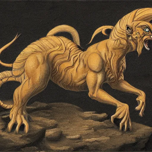 Image similar to illustration of a manticore by erol otis c 2 2. 0