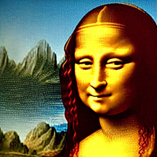 Image similar to Mona Lisa made of Lego