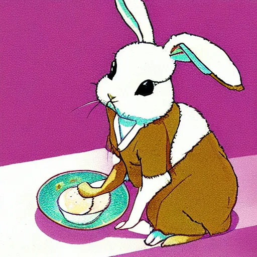 Prompt: fujita goro illustration of a cute bunny