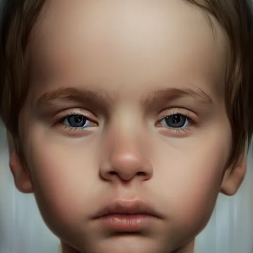 Prompt: baby face hyperrealistic portrait, photo realistic, poster, artstation, volumetric lighting, digital art, very detailed face by magali villeneuve