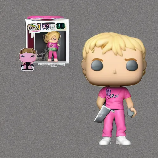 Prompt: blond catboy with pink shirt funko pop, funko pop