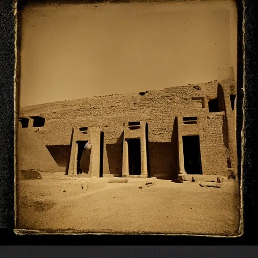 Image similar to Ancient Egyptian village, tintype photography, 2000 BC, ancient photography