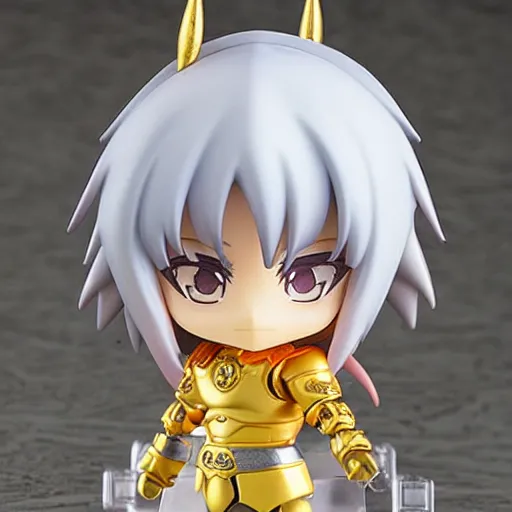 Prompt: miniature nendoroid of pegasus seiya