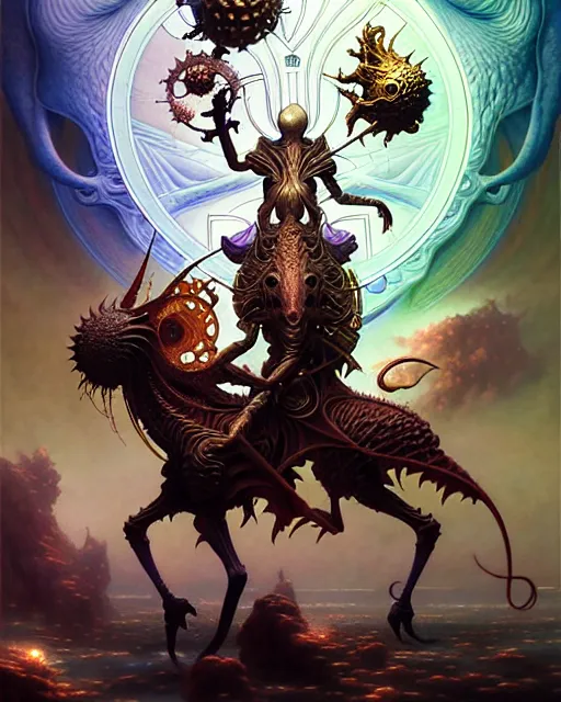 Image similar to the chariot tarot card, fantasy character portrait made of fractals, ultra realistic, wide angle, intricate details, the fifth element artifacts, highly detailed by peter mohrbacher, hajime sorayama, wayne barlowe, boris vallejo, aaron horkey, gaston bussiere, craig mullins