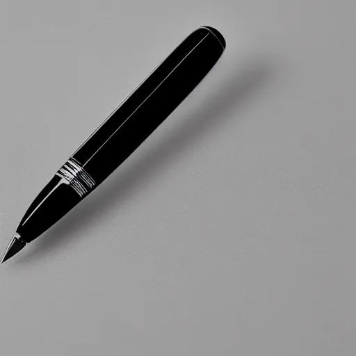 Prompt: a product photo of an ink pen that is also knife by junji ito