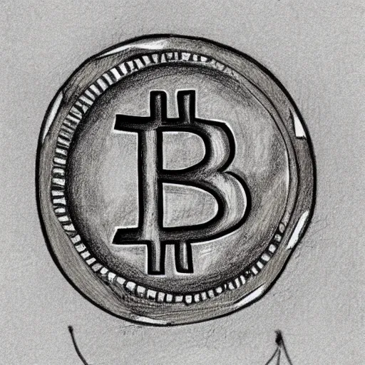 Image similar to an ancient drawing of a bitcoin