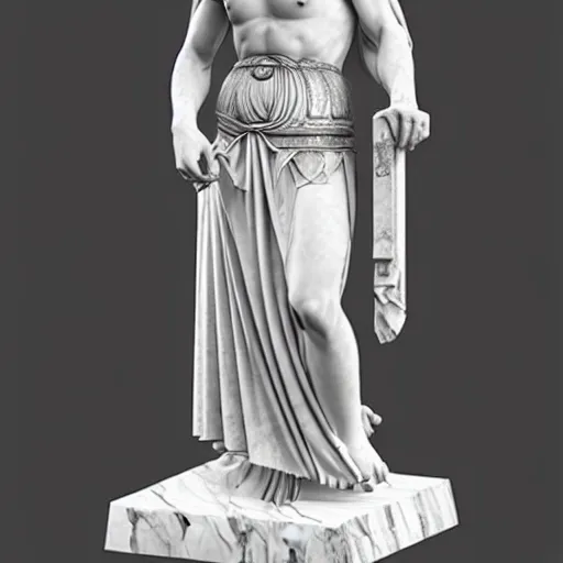 Prompt: cercei lannister as a greek marble statue