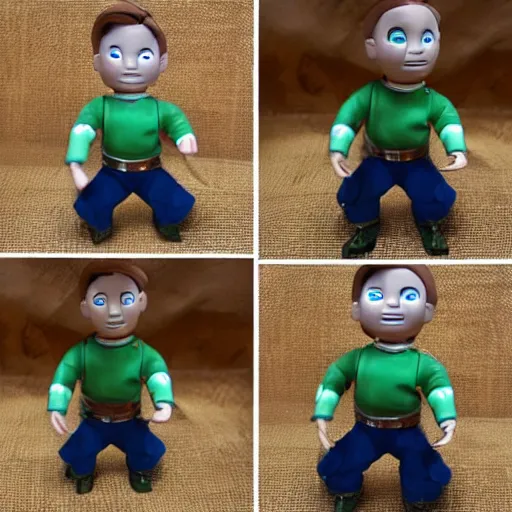 Image similar to vault boy from fallout 3 as a toy,