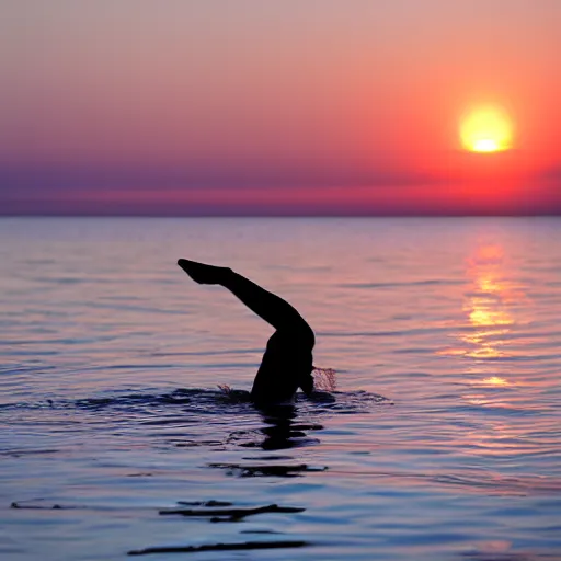 Image similar to springboard diver at sunset