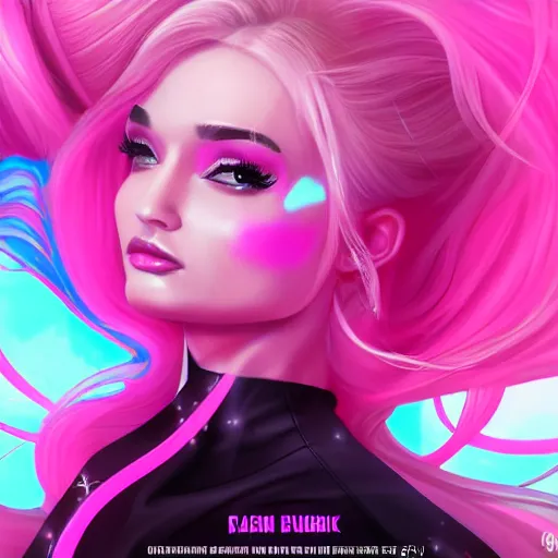 Image similar to cinematic, epic, kim petras bubblegum pink pop album cover, out of this world, interdimensional, artstation, cgsociety