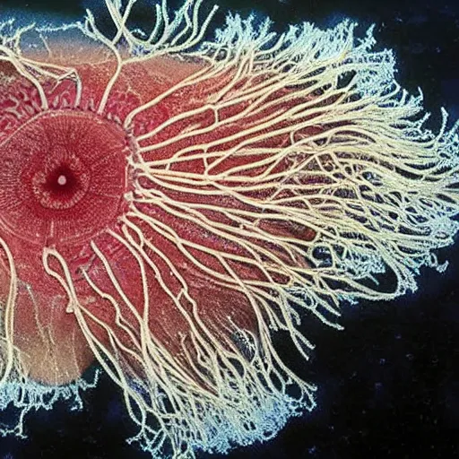 Image similar to an anatomy chart that labels the parts of a new kind of cnidarian that has mysterious organs was recently discovered by scientists in the deep sea