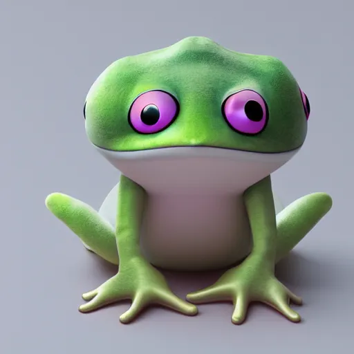 Image similar to cute fumo plush of a relaxed froggirl who takes everything in stride, studio lighting, anime girl, promo render, outline glow, vray