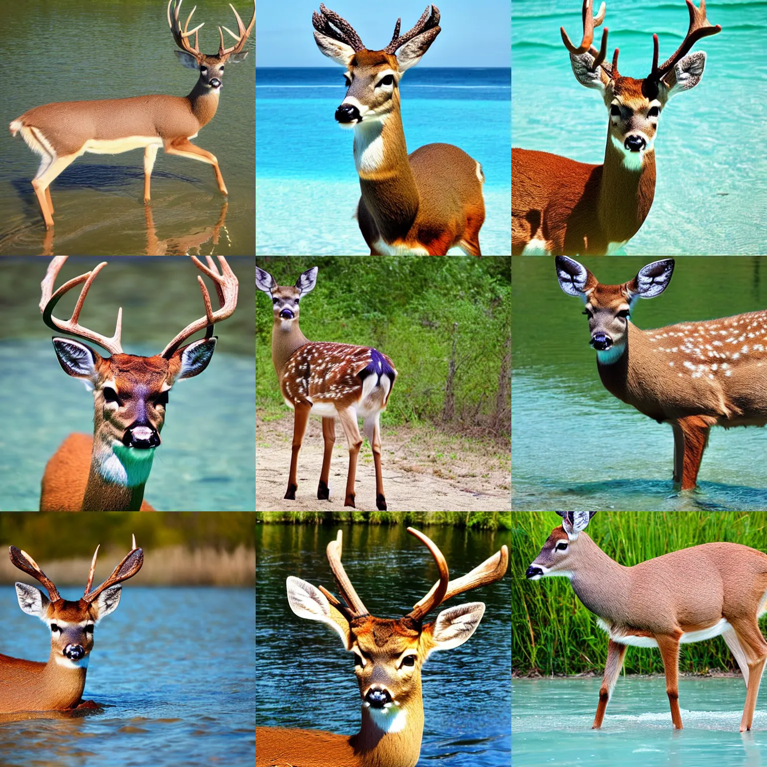 Prompt: deer wearing a bathing suit