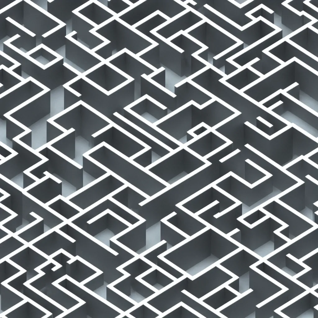 Image similar to wimmelbilder maze made of acrylic panels, isometric, white path, octane render, particle effects, unreal engine, very sharp, high contrast