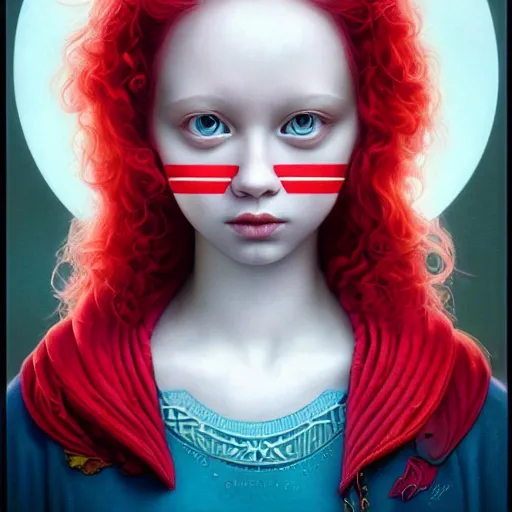 Image similar to Stockholm city portrait, albino girl, Pixar style, by Tristan Eaton Stanley Artgerm and Tom Bagshaw.