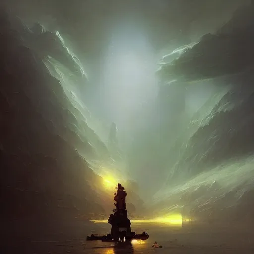 Image similar to cinematic - shot'' mech robot with highly detailed body made by ivan aivazovsky, peter mohrbacher, greg rutkowski volumetric light effect broad light oil painting painting fantasy art style sci - fi art style realism premium prints available artwork unreal engine