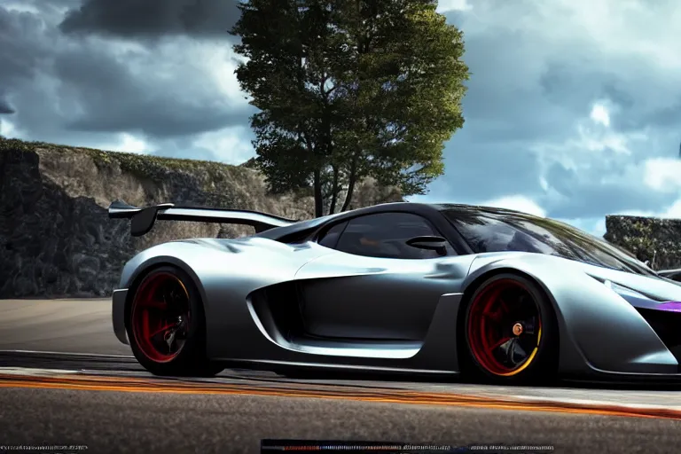 Image similar to photo wallpaper sport car gran turismo 7 forza horizon need for speed fast and furious 5 unreal engine supercar hypercar game concept car octane render, 4 khd 2 0 2 2 3 d cgi rtx style chrome reflexion global illumination ray tracing hdr arstation pixar and disney unreal