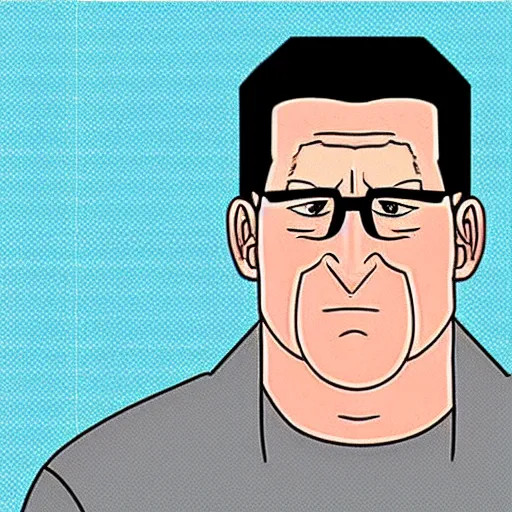 Image similar to Hank hill mugshot in the style of King of The Hill