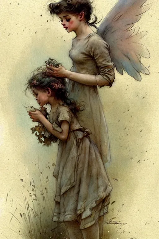 Image similar to (((((1950s angel . muted colors.))))) by Jean-Baptiste Monge !!!!!!!!!!!!!!!!!!!!!!!!!!!