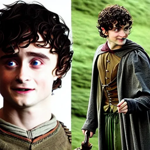 Image similar to Daniel Radcliffe as Frodo in lord of the rings