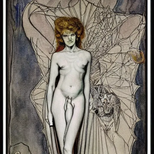 Prompt: art illustration by austin osman spare