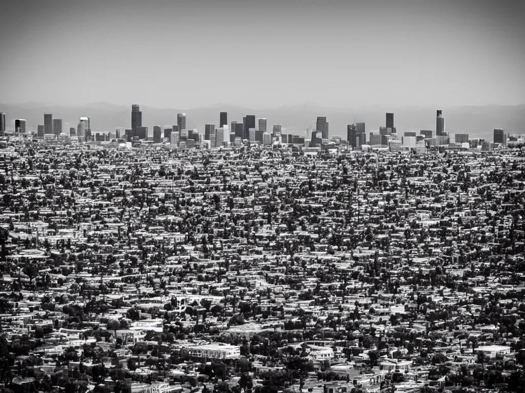 Image similar to “A black and white 28mm photo of Los Angeles”