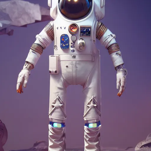 Prompt: photography of a white steampunk space engineer suit, in an colorful alien planet, ultra detail, beautiful light, high detail, 8 k, f / 2. 8, octane render