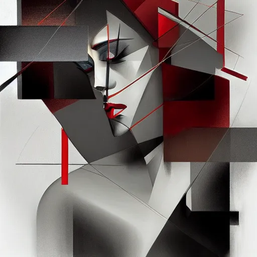 Prompt: the nonlinear. digital painting, vertical, intricate, beautiful, detailed, grunge, sharp focus, abstract art by el lissitzky and artgerm and kandinsky and kuvshinov, trending on artstation. gradient darker to bottom