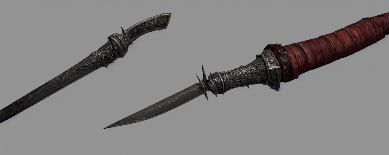 Image similar to sword design, shortsword, substance designer, weapon design, wood, steel, material, trending on artstation, cgsociety, art by gerald brom, greg rutkowski and artgerm and james jean and zdzisław beksinski, 8 k, unreal engine, c 4 d