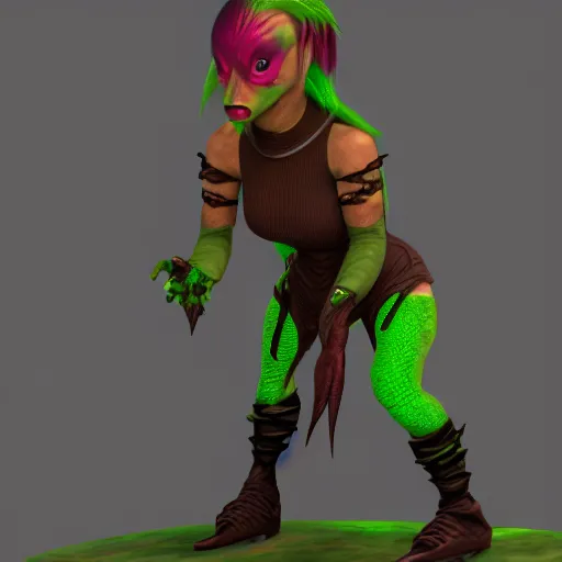 Image similar to eco punk gotch female goblin, 8k